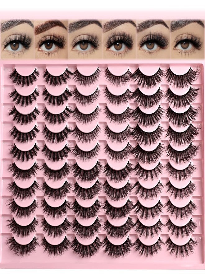 FARRED Lashes Natural False Eyelashes 6 Styles Wispy Strip Lash Pack 30 Pairs Cat Eye Fake Mink Eyelash Strips Short Fluffy Wispies Easy Lashes for Beginners Eye Lash Natural Looking for Daily Makeup - Image 1